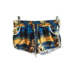 Favant Hawaii Summer Board Shorts Womens Size XL Tropical Tiki Print Pull On